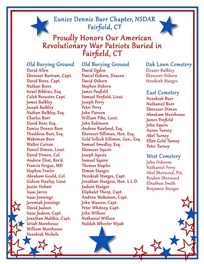 list of patriots buried in fairfield 1