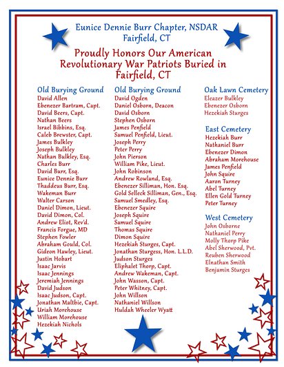 list of patriots buried in fairfield 1